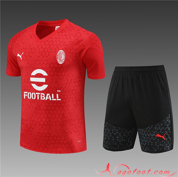 Training T-Shirts + Short Milan AC Enfant Rouge 2023/2024