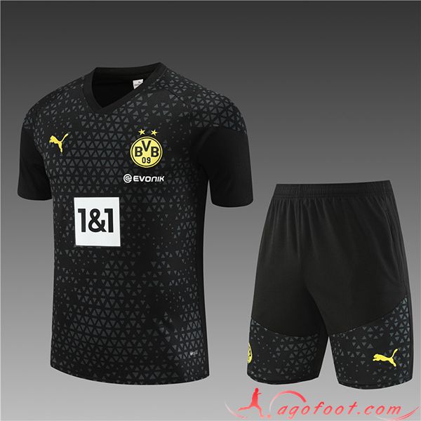 Training T-Shirts + Short Dortmund Enfant Noir 2023/2024