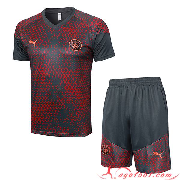 Ensemble Training T-Shirts + Shorts Manchester City Gris 2023/2024