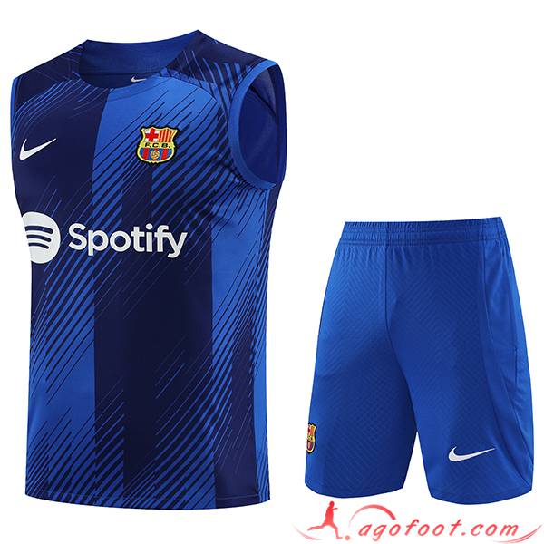 Ensemble Training Debardeur + Shorts FC Barcelone Bleu 2023/2024 -04