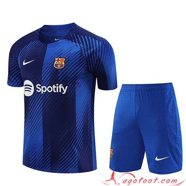 Ensemble Training T-Shirts + Shorts FC Barcelone Bleu 2023/2024 -03
