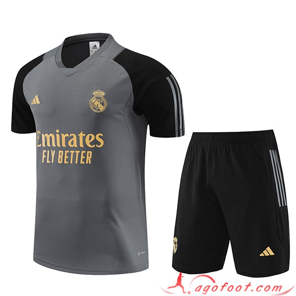Ensemble Training T-Shirts + Shorts Real Madrid Gris 2023/2024