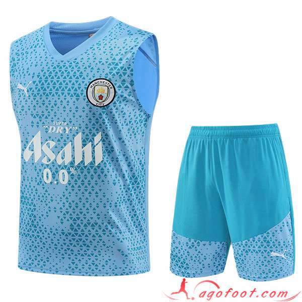 Ensemble Training Debardeur + Shorts Manchester City Bleu Clair 2023/2024