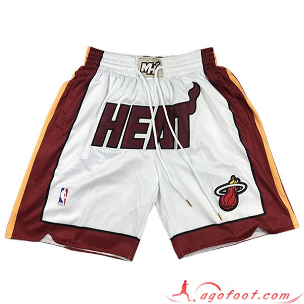 Shorts NBA Miami Heat 2023/24 Blanc/Rouge -02