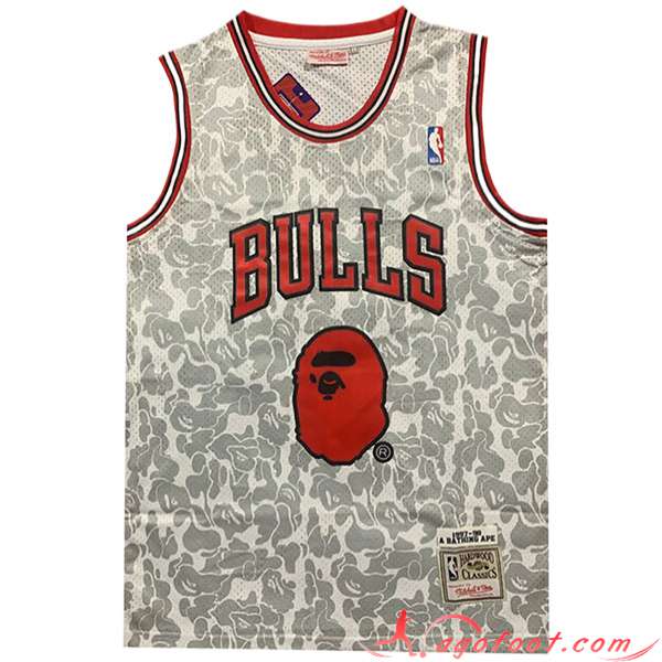 Maillot Chicago Bulls (BAPE #93) 2023/24 Gris/Rouge