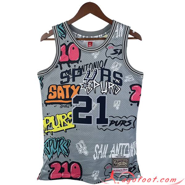 Maillot San Antonio Spurs (DUNCAN #21) 2023/24 Gris