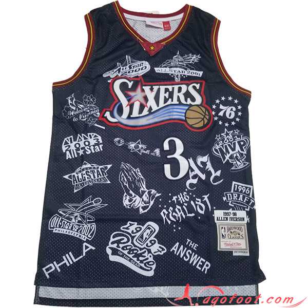 Maillot Philadelphia 76ers (IVERSON #3) 2023/24 Noir