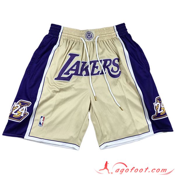 Shorts NBA Los Angeles Lakers 2023/24 Jaune/Bleu -02