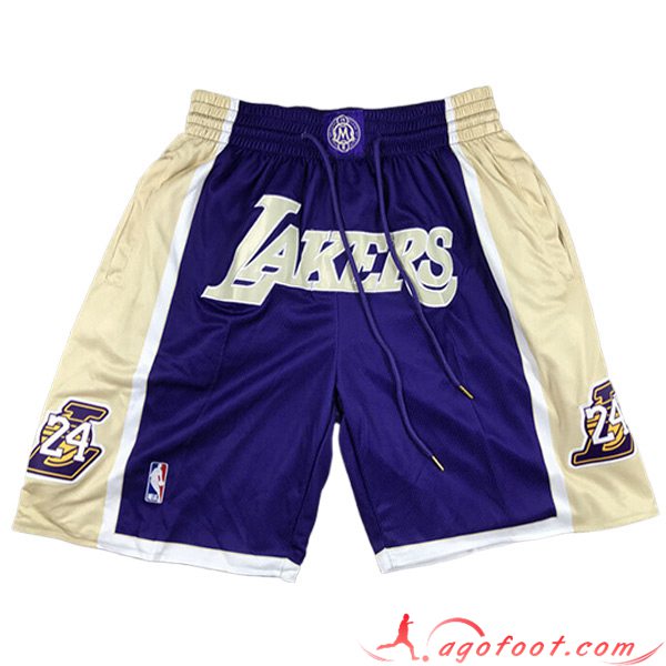 Shorts NBA Los Angeles Lakers 2023/24 Jaune/Bleu -03