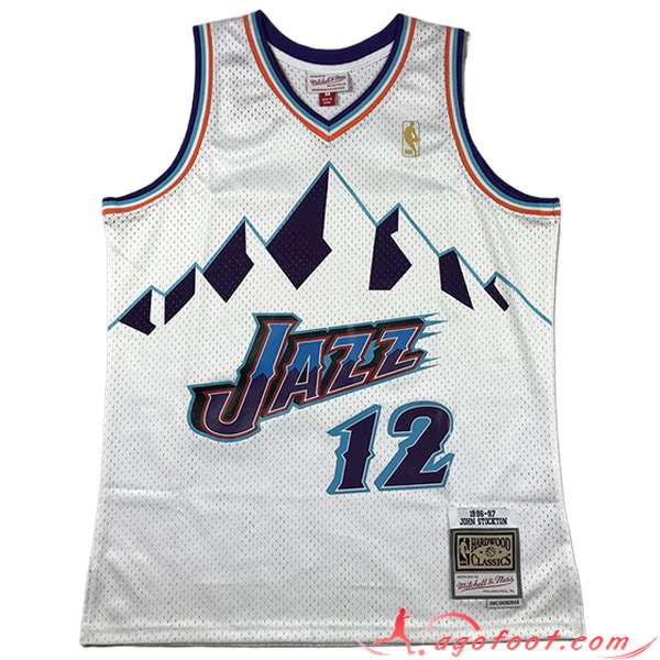 Maillot Utah Jazz (STOCKTON #12) 2023/24 Blanc