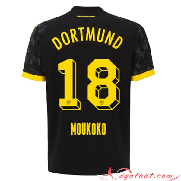 Maillot de Foot Dortmund BVB (MOUKOKO #18) 2023/2024 Exterieur