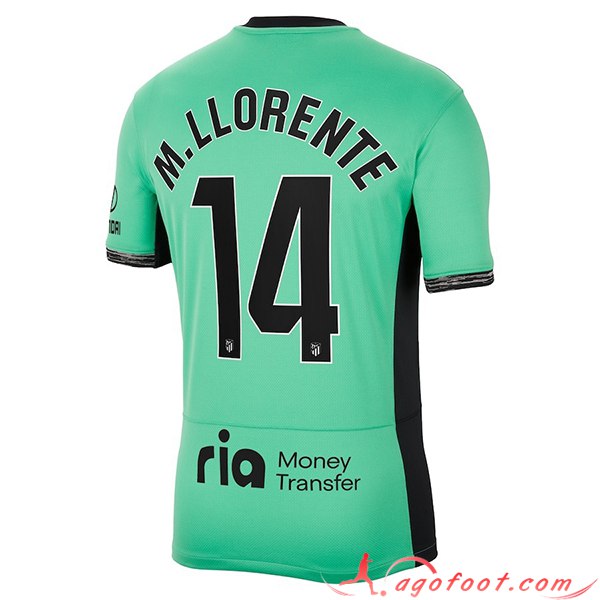 Maillot de Foot Atletico Madrid (M. LLORENTE #14) 2023/2024 Third