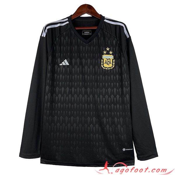 Maillot Equipe Foot Argentine Manche Longue Gardien de But Noir 2023/2024