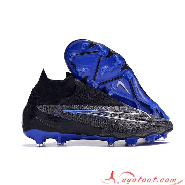 Nike Chaussures de Foot Phantom GX Elite DF Link FG Noir/Bleu -02