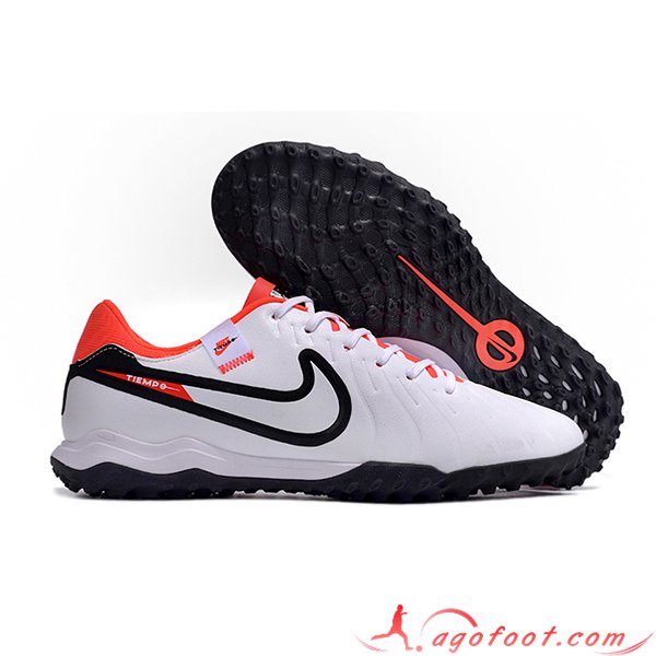 Nike Chaussures de Foot Tiempo Legend X Academy TF Blanc/Noir