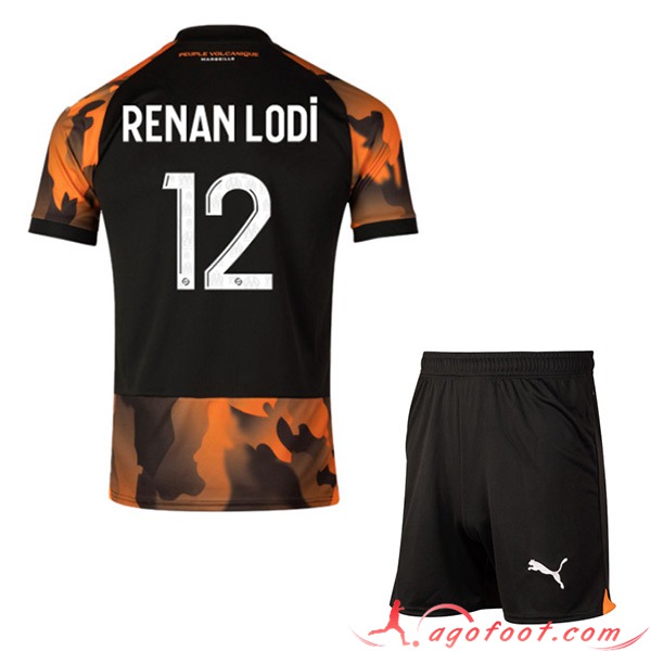 Maillot de Foot Marseille (RENAN LODI #12) Enfants 2023/2024 Third