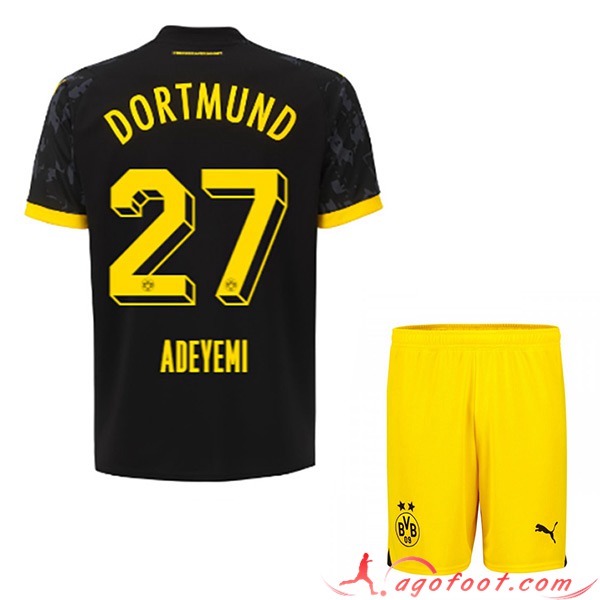 Maillot de Foot Dortmund BVB (ADEYEMI #27) Enfants 2023/2024 Exterieur