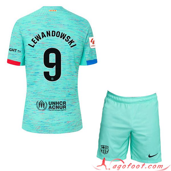 Maillot de Foot Barcelona (LEWANDOWSKI #9) Enfants 2023/2024 Third