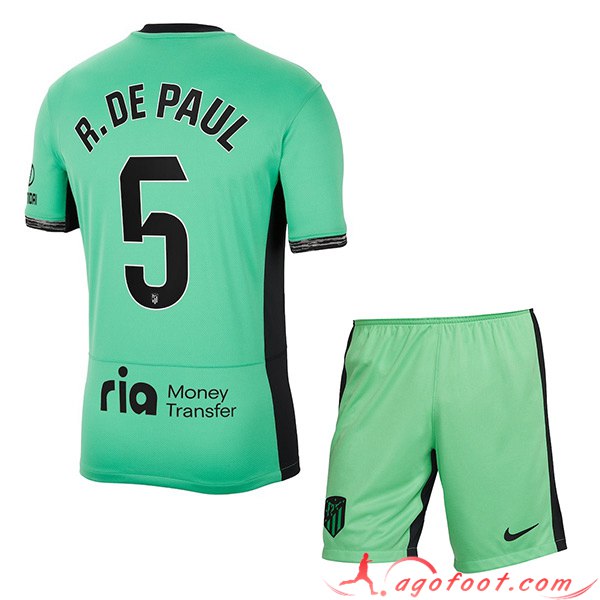 Maillot de Foot Atletico Madrid (R. DE PAUL #5) Enfants 2023/2024 Third