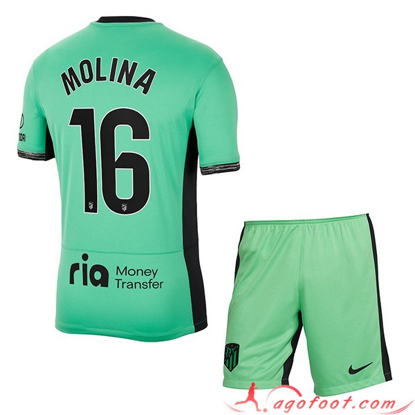 Maillot de Foot Atletico Madrid (NAHUEL MOLINA #16) Enfants 2023/2024 Third