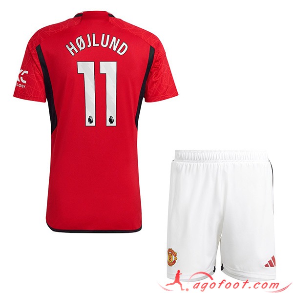 Maillot de Foot Manchester United (HOJLUND #11) Enfants 2023/2024 Domicile