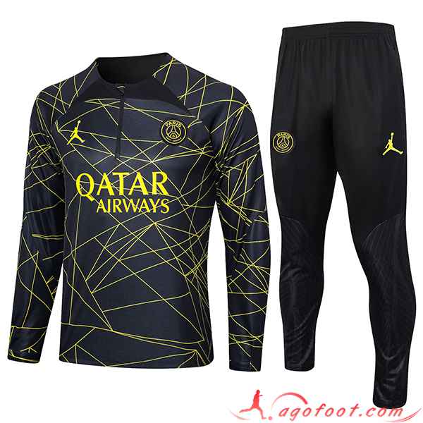 Ensemble Survetement de Foot PSG Noir 2023/2024 -03