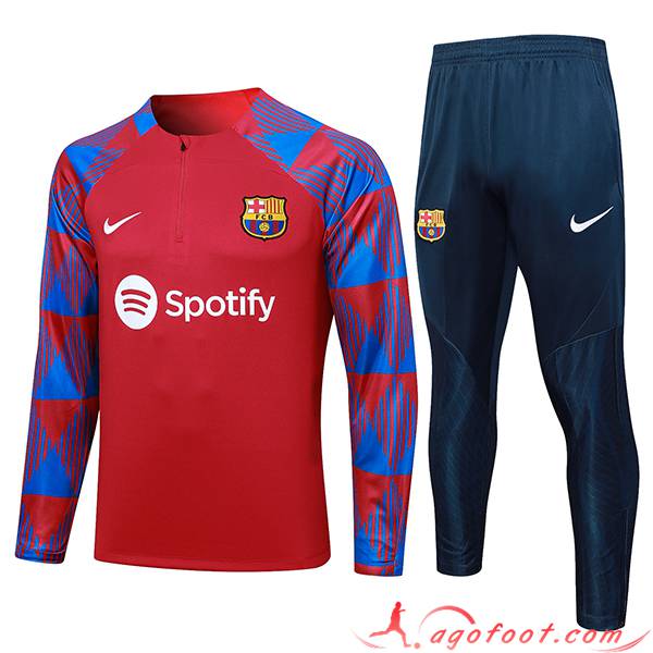 Ensemble Survetement de Foot FC Barcelone Rouge 2023/2024 -02