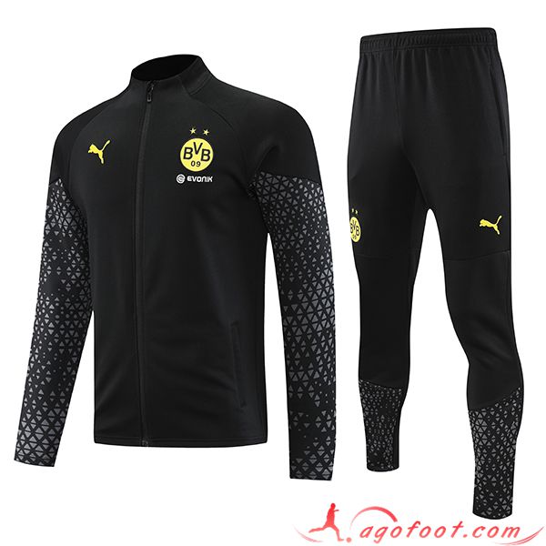 Ensemble Survetement de Foot - Veste Dortmund Noir 2023/2024