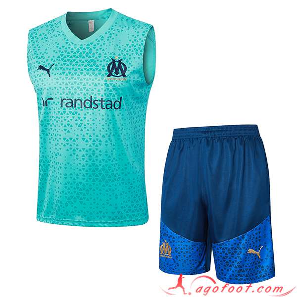 Ensemble Training Debardeur + Shorts Marseille Bleu Clair 2023/2024