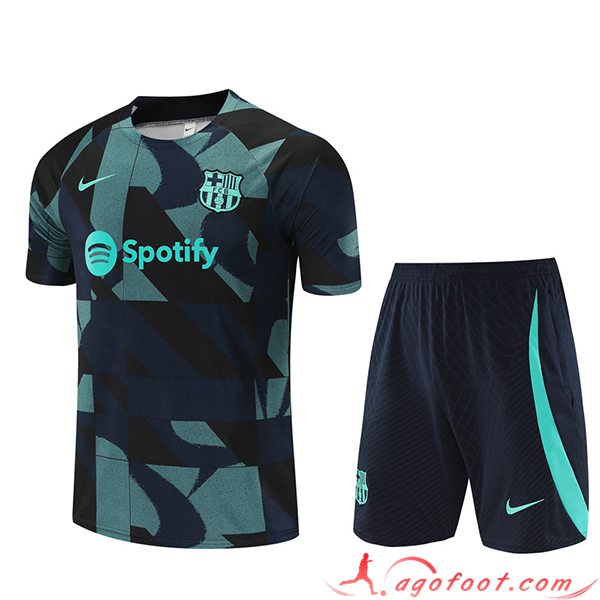 Ensemble Training T-Shirts + Shorts FC Barcelone Bleu Marine 2023/2024 -02