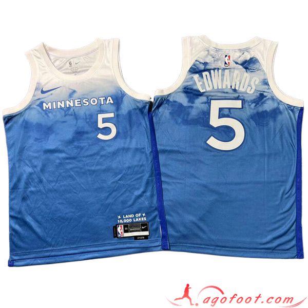 Maillot Minnesota Timberwolves (EDWARDS #5) 2023/24 Blanc/Bleu
