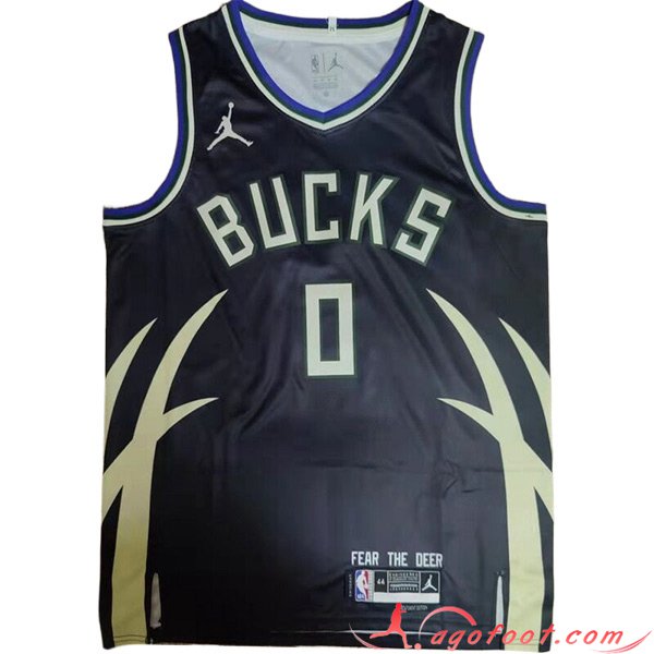 Maillot Milwaukee Bucks (LILLARD #0) 2023/24 Noir/Jaune