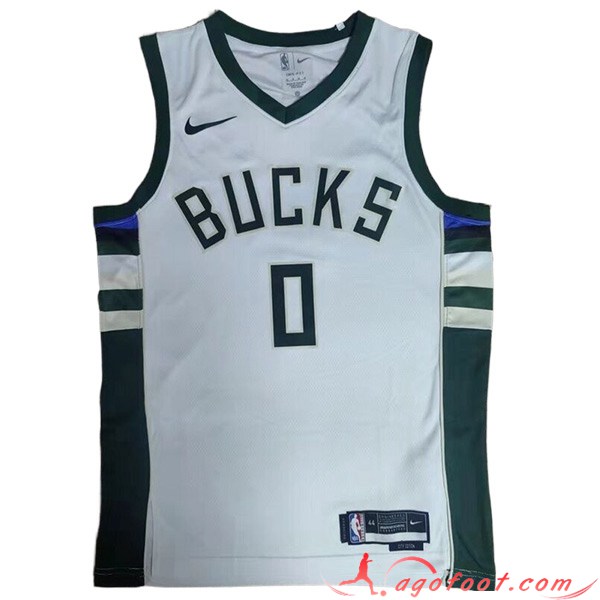Maillot Milwaukee Bucks (LILLARD #0) 2023/24 Blanc/Vert