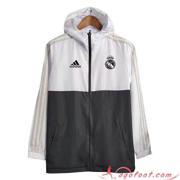 Coupe-Vent Real Madrid Blanc/Noir 2023/2024