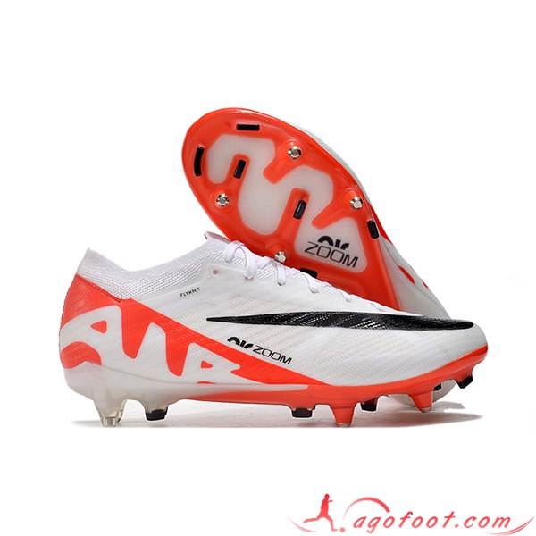 Nike Chaussures de Foot Air Zoom Mercurial Vapor XV Elite SG Blanc/Noir/Rouge