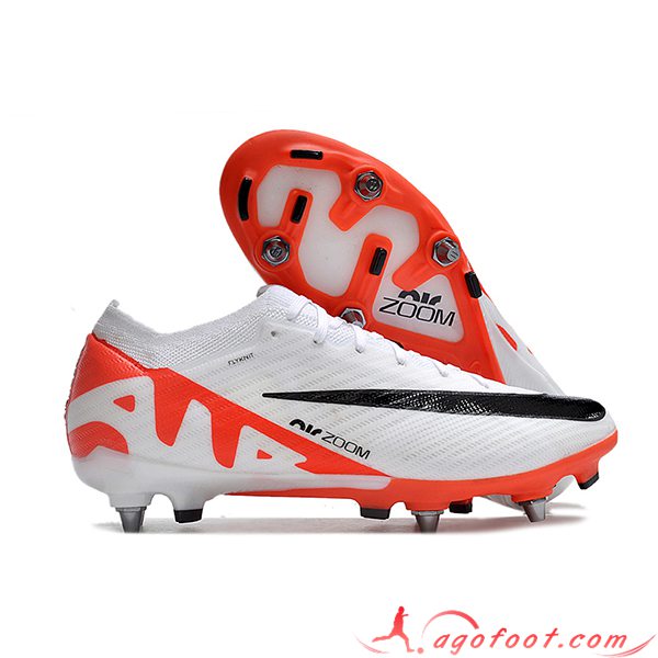 Nike Chaussures de Foot Air Zoom Mercurial Vapor XV Elite SG Blanc/Noir/Rouge -02