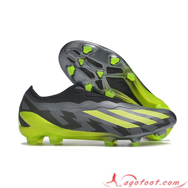 Adidas Chaussures de Foot X CRAZYFAST.1 LL FG Vert/Gris/Noir