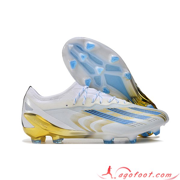 Adidas Chaussures de Foot X CRAZYFAST MESSI.1 FG BOOTS Blanc/Bleu/Jaune
