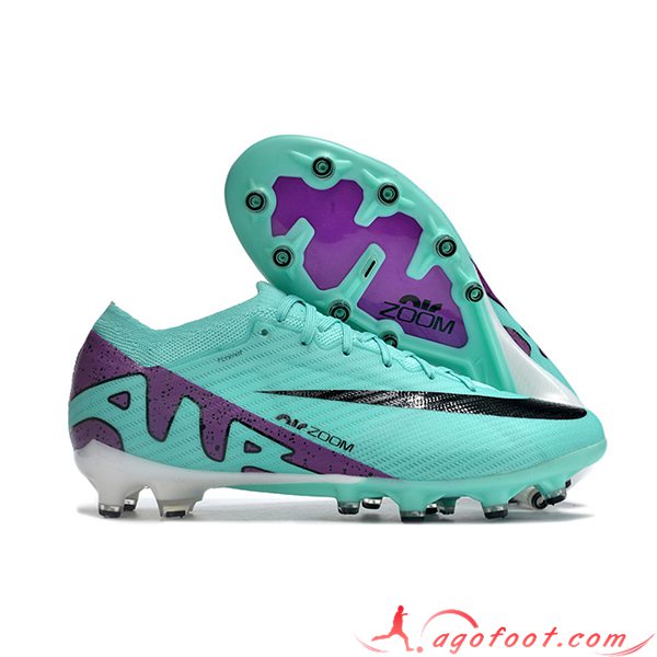 Nike Chaussures de Foot Air Zoom Mercurial Vapor XV Elite AG Vert/Pourpre
