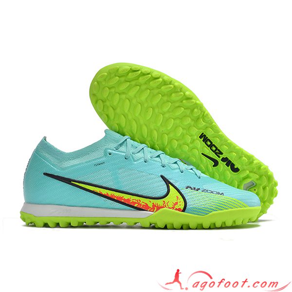 Nike Chaussures de Foot Air Zoom Mercurial Vapor XV Elite TF Bleu/Vert