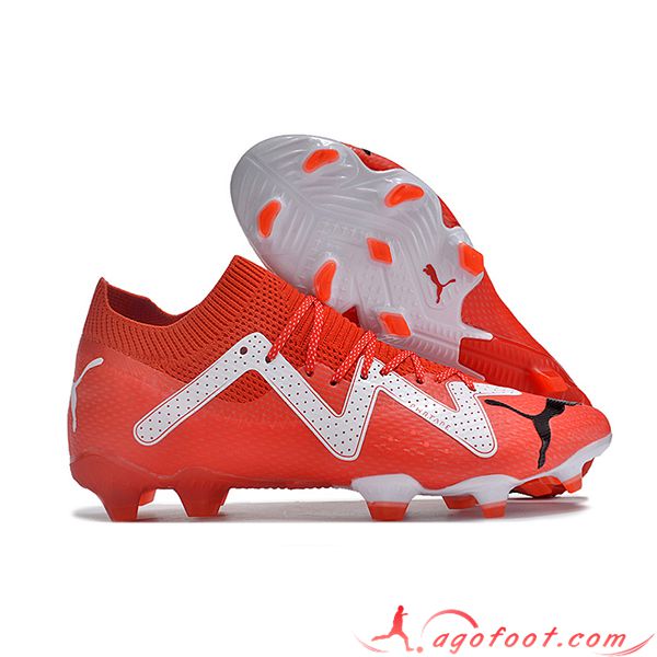 PUMA Chaussures de Foot Future Ultimate FG Blanc/Rouge