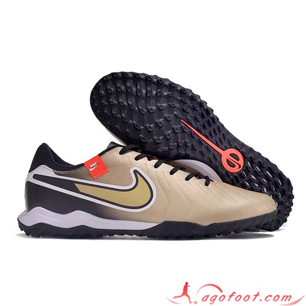 Nike Chaussures de Foot Tiempo Legend X Academy TF Brun/Blanc/Noir