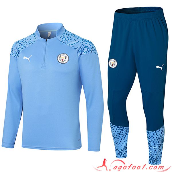 Ensemble Survetement de Foot Manchester City Bleu 2023/2024 -03