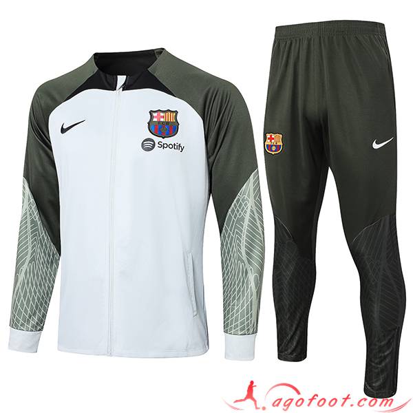 Ensemble Survetement de Foot - Veste FC Barcelone Vert 2023/2024 -02