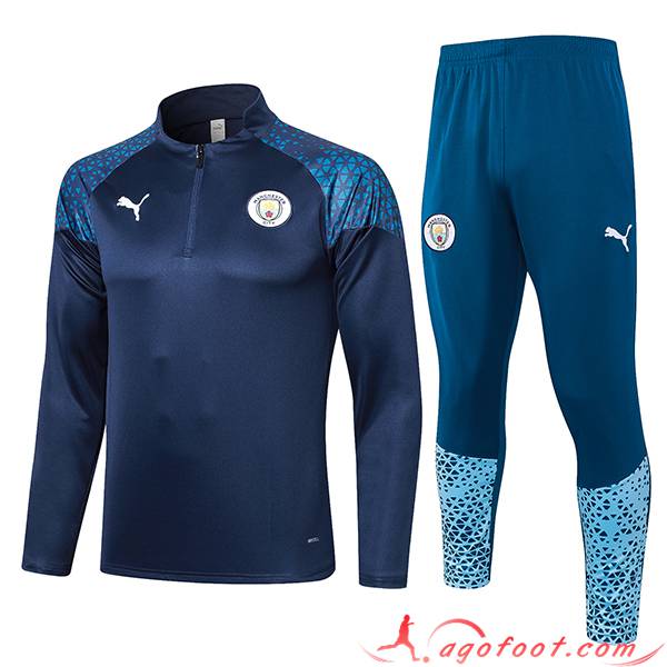 Ensemble Survetement de Foot Manchester City Bleu Marine 2023/2024 -02