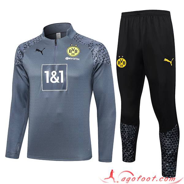Ensemble Survetement de Foot Dortmund Gris 2023/2024