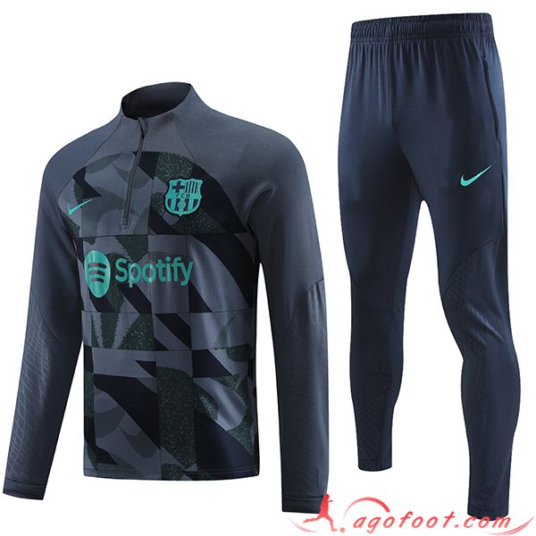Ensemble Survetement de Foot FC Barcelone Gris 2023/2024