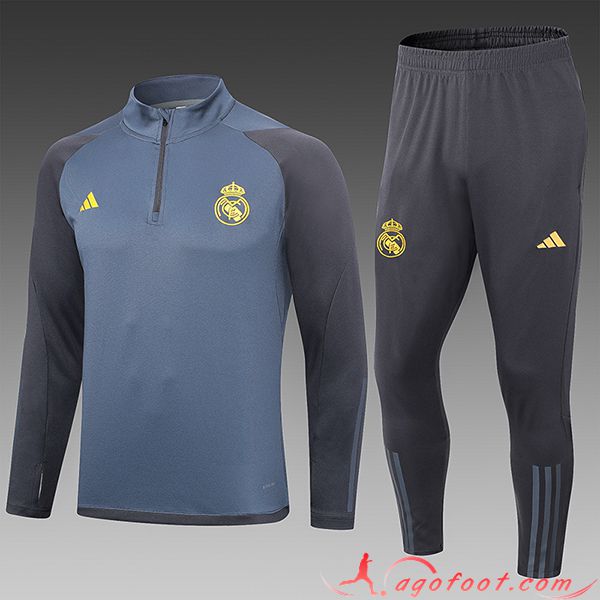 Ensemble Survetement de Foot Real Madrid Enfant Gris 2023/2024