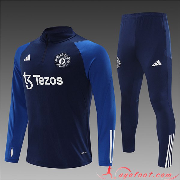 Ensemble Survetement de Foot Manchester United Enfant Bleu 2023/2024 -02