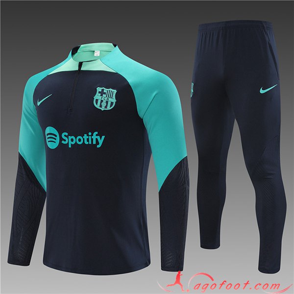 Ensemble Survetement de Foot FC Barcelone Enfant Bleu 2023/2024 -03